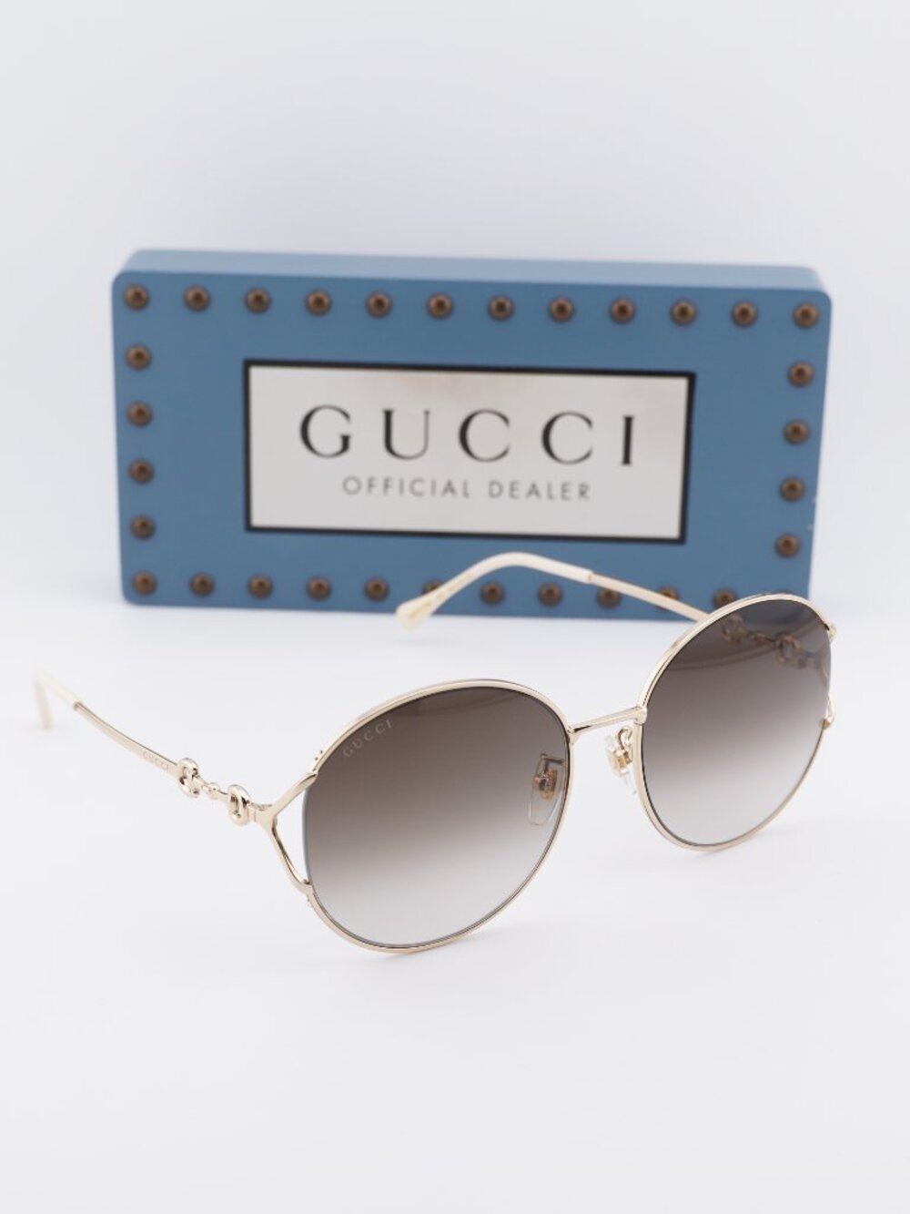 Gucci GG1017SK 003 Round Sunglasses - Gold / Brown - Picture 8 of 12